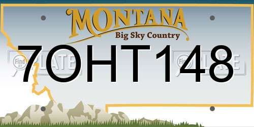 7OHT148 Montana License Plate