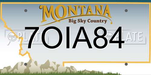 7OIA84 Montana License Plate