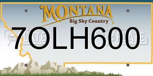 7OLH600 Montana License Plate