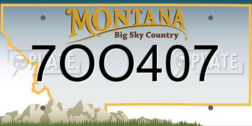 7OO407 Montana License Plate