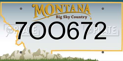 7OO672 Montana License Plate