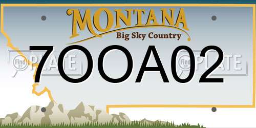 7OOA02 Montana License Plate