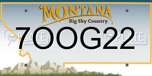 7OOG22 Montana License Plate