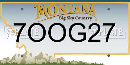 7OOG27 Montana License Plate