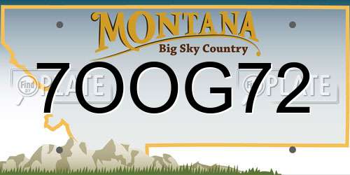 7OOG72 Montana License Plate