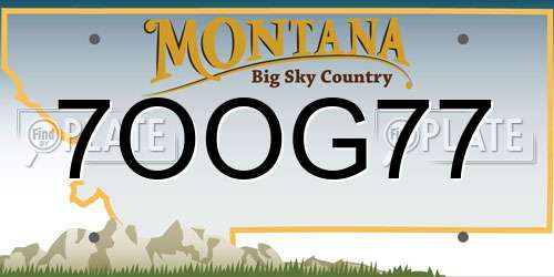 7OOG77 Montana License Plate