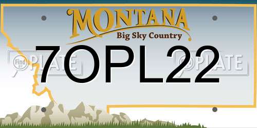 7OPL22 Montana License Plate