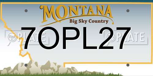 7OPL27 Montana License Plate