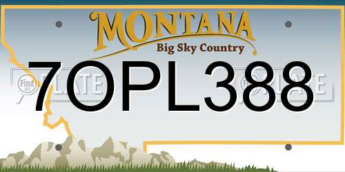 7OPL388 Montana License Plate