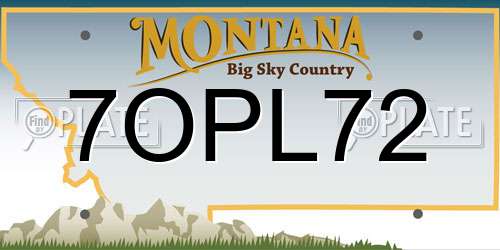 7OPL72 Montana License Plate