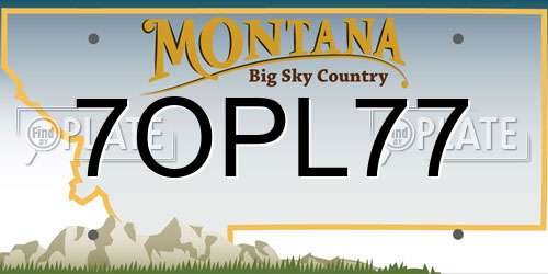 7OPL77 Montana License Plate