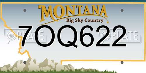 7OQ622 Montana License Plate