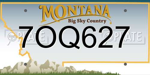 7OQ627 Montana License Plate