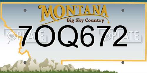 7OQ672 Montana License Plate