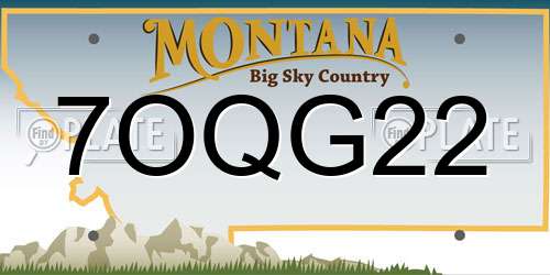 7OQG22 Montana License Plate