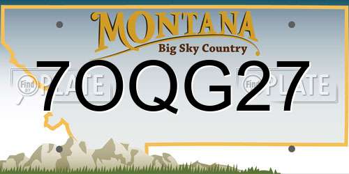 7OQG27 Montana License Plate