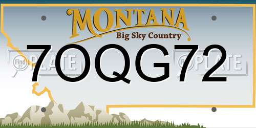 7OQG72 Montana License Plate