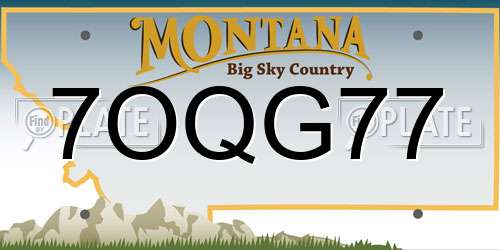 7OQG77 Montana License Plate