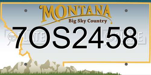 7OS2458 Montana License Plate
