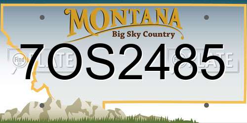 7OS2485 Montana License Plate