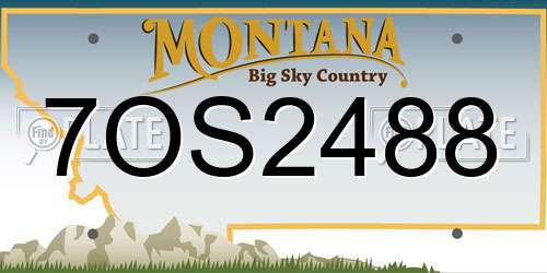 7OS2488 Montana License Plate