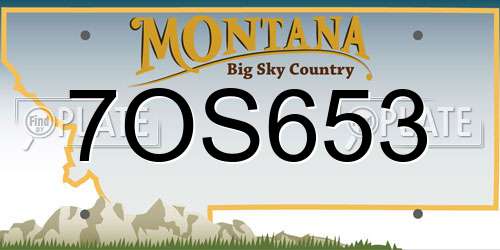 7OS653 Montana License Plate