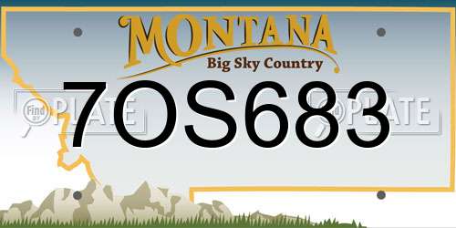 7OS683 Montana License Plate