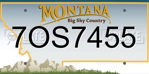 7OS7455 Montana License Plate