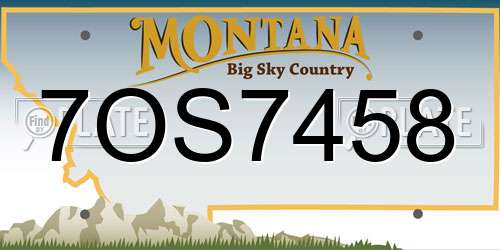 7OS7458 Montana License Plate