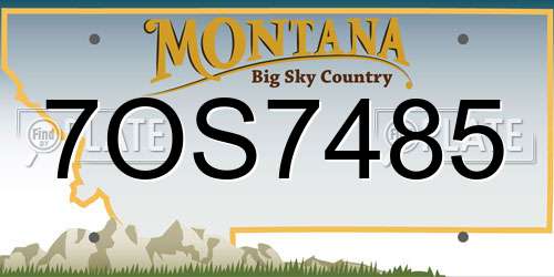 7OS7485 Montana License Plate