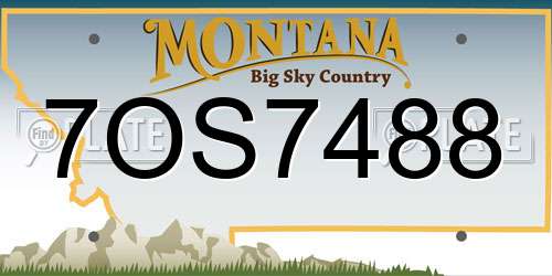 7OS7488 Montana License Plate