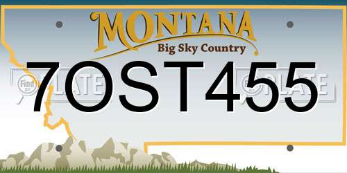 7OST455 Montana License Plate