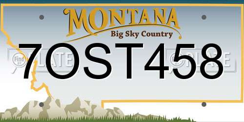 7OST458 Montana License Plate