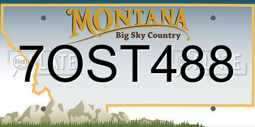 7OST488 Montana License Plate