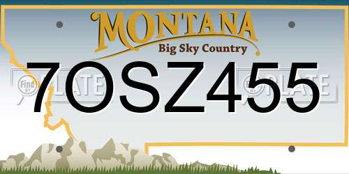7OSZ455 Montana License Plate