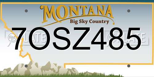 7OSZ485 Montana License Plate