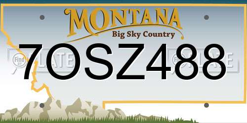 7OSZ488 Montana License Plate