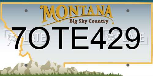 7OTE429 Montana License Plate