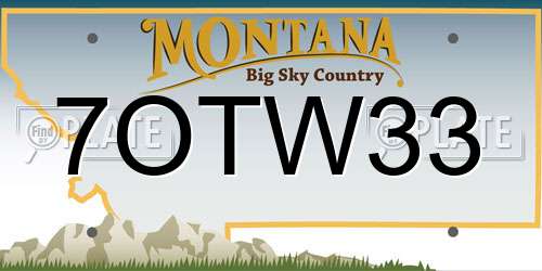 7OTW33 Montana License Plate