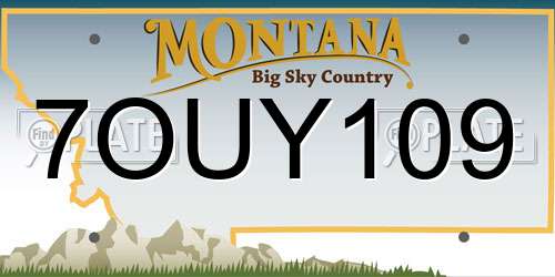 7OUY109 Montana License Plate