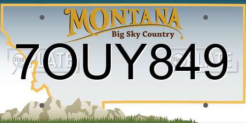 7OUY849 Montana License Plate