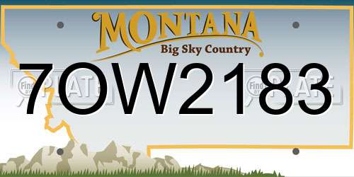 7OW2183 Montana License Plate