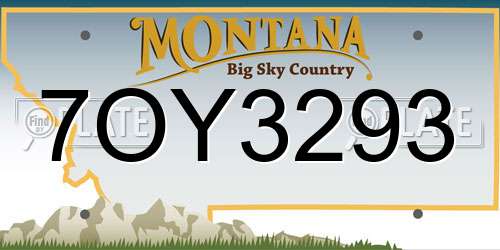 7OY3293 Montana License Plate