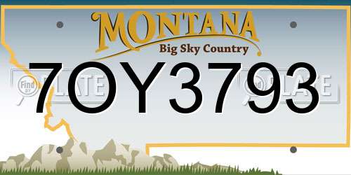 7OY3793 Montana License Plate