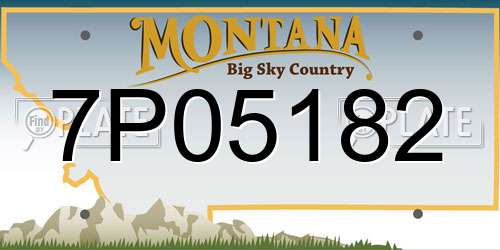 7P05182 Montana License Plate