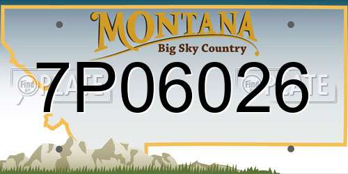 7P06026 Montana License Plate