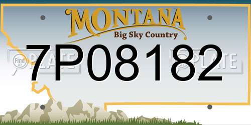 7P08182 Montana License Plate