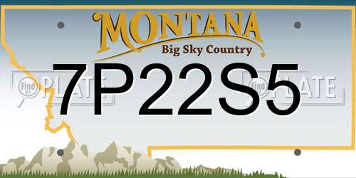 7P22S5 Montana License Plate