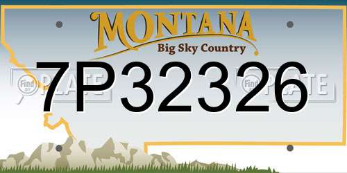7P32326 Montana License Plate