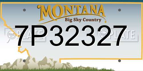 7P32327 Montana License Plate